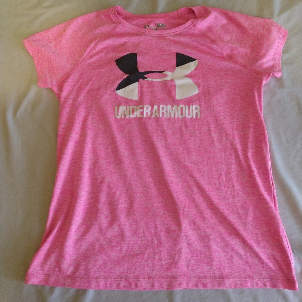 Pink Under Armour athletic tee